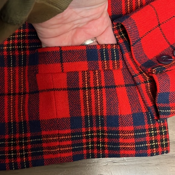 PENDLETON PETITES WOOL 1980’s PLAID RED LABEL BLAZER SIZE MEDIUM PETITE - Picture 8 of 16